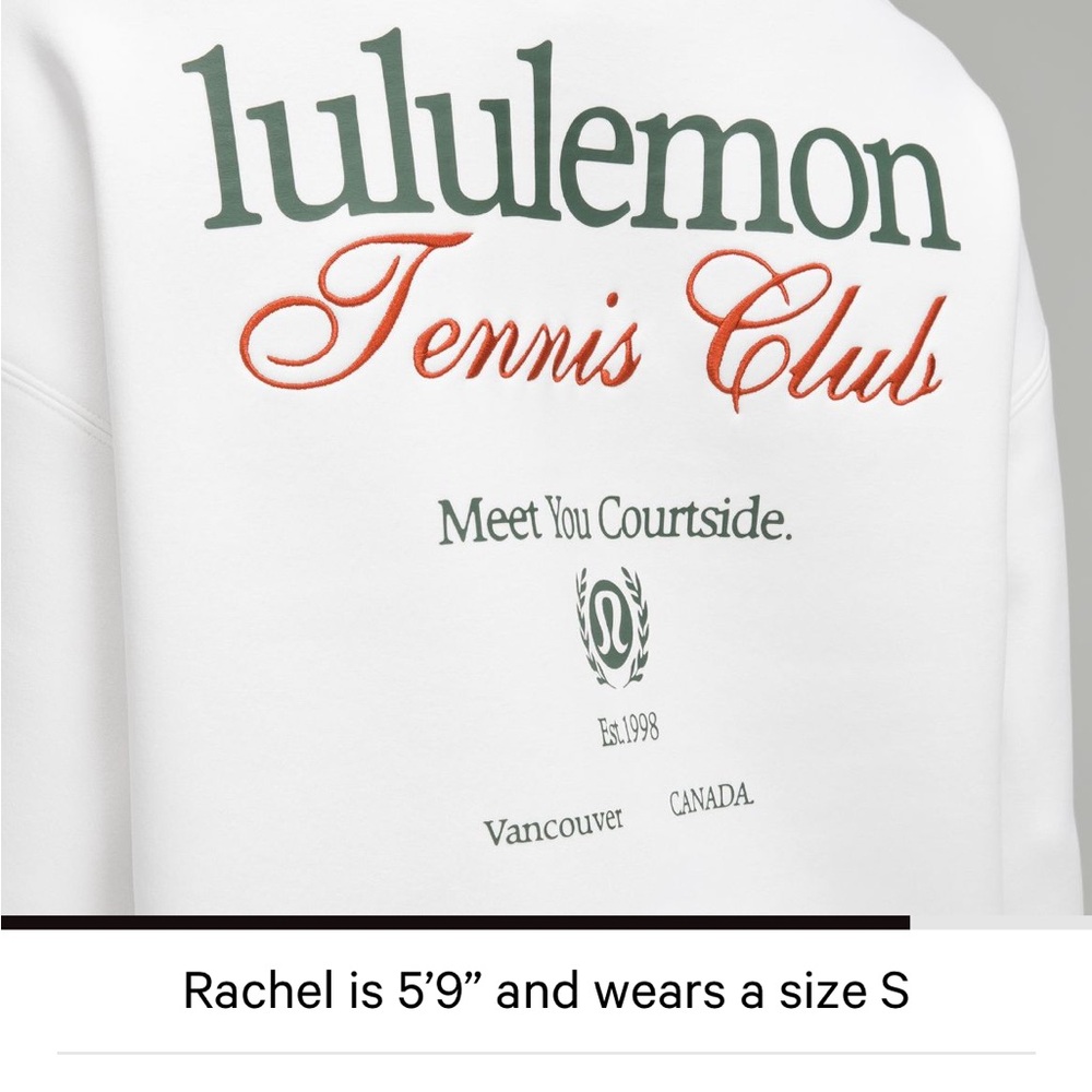 Lululemon Tennis Club Sweatshirt Size Small NWOT - Picture 3 of 6